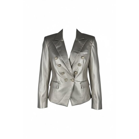 New Generation Love Delilah Vegan Gold Leather Blazer Jacket Size XS - Picture 1 of 6